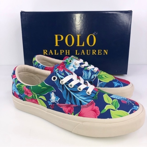Polo Ralph Lauren Other - Polo Ralph Lauren Keaton Pony Floral Men's Canvas Low Top Shoes Sneakers
